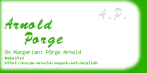 arnold porge business card