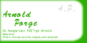 arnold porge business card